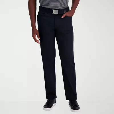 Haggar Iron Free Premium Khaki 5 Pocket Mens Comfort Waistband Straight Fit Flat Front Pant