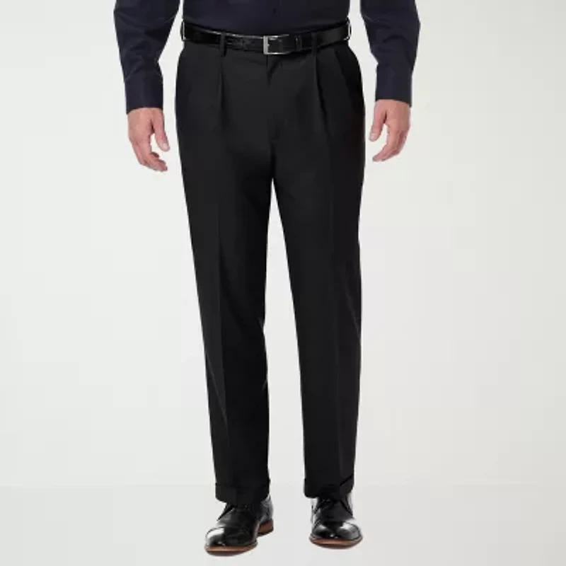 Haggar Premium Comfort Mens Cuffed Classic Fit Dress Pleated Pant