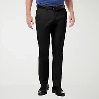 Haggar Premium No Iron Khaki Mens Comfort Waistband Slim Fit Flat Front Pant