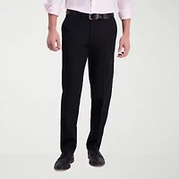 Haggar Iron Free Premium Khaki Mens Comfort Waistband Straight Fit Flat Front Pant