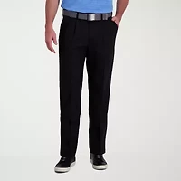 Haggar Cool Right Performance Flex Mens Classic Fit Pleated Pant