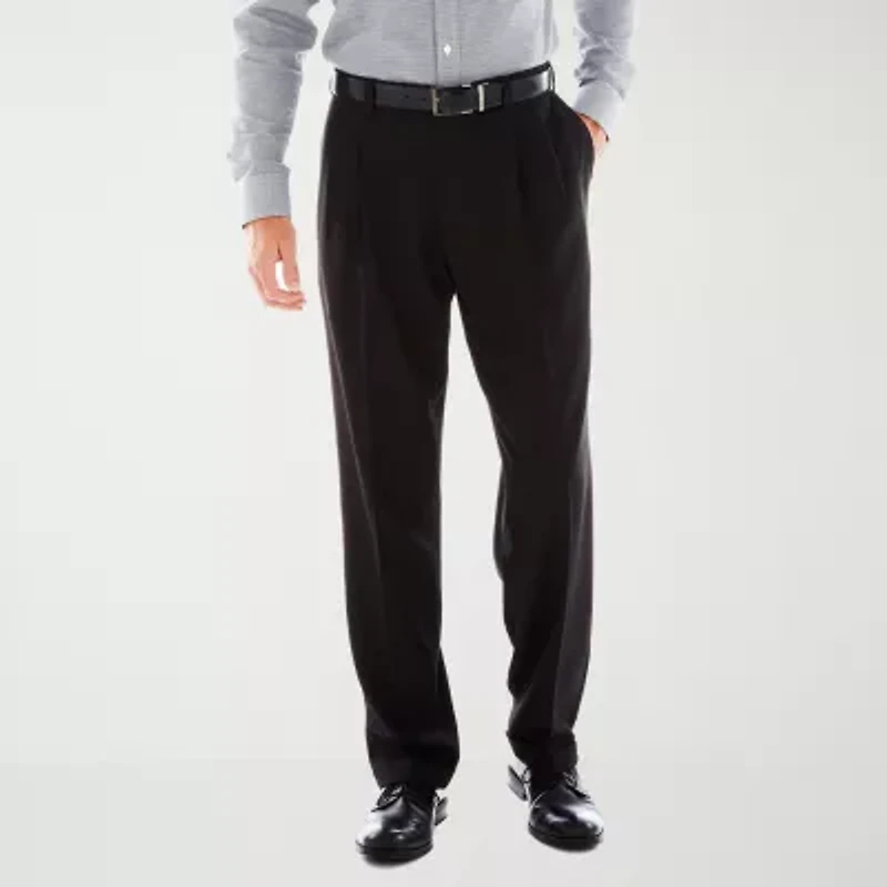 Haggar E-CLO Stria Mens Classic Fit Dress Pleated Pant