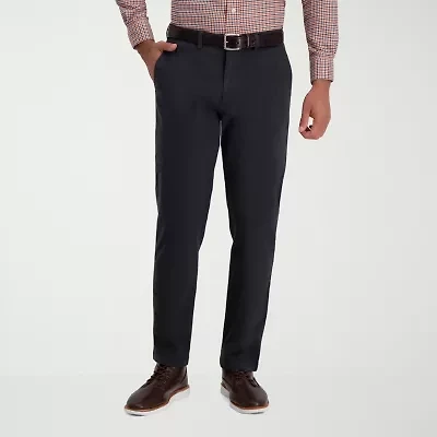 Haggar Premium Soft Chino Mens Comfort Waistband Straight Fit Flat Front Pant