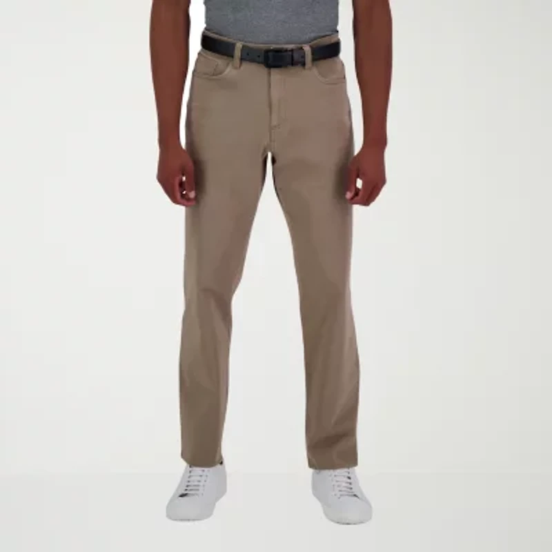 Haggar The Active Series City Flex 5 Pocket Cotton Traveler Mens Comfort Waistband Straight Fit Flat Front Pant