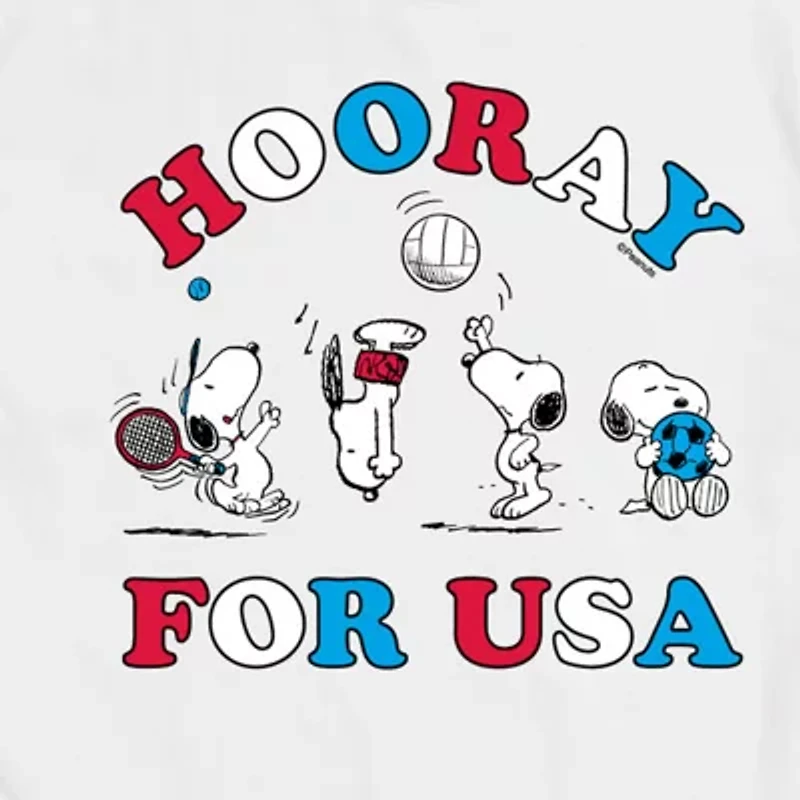 Mens Short Sleeve Peanuts USA Graphic T-Shirt