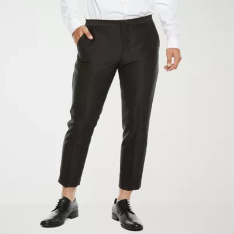 J. Ferrar Crop Ankle Mens Slim Fit Tuxedo Pant