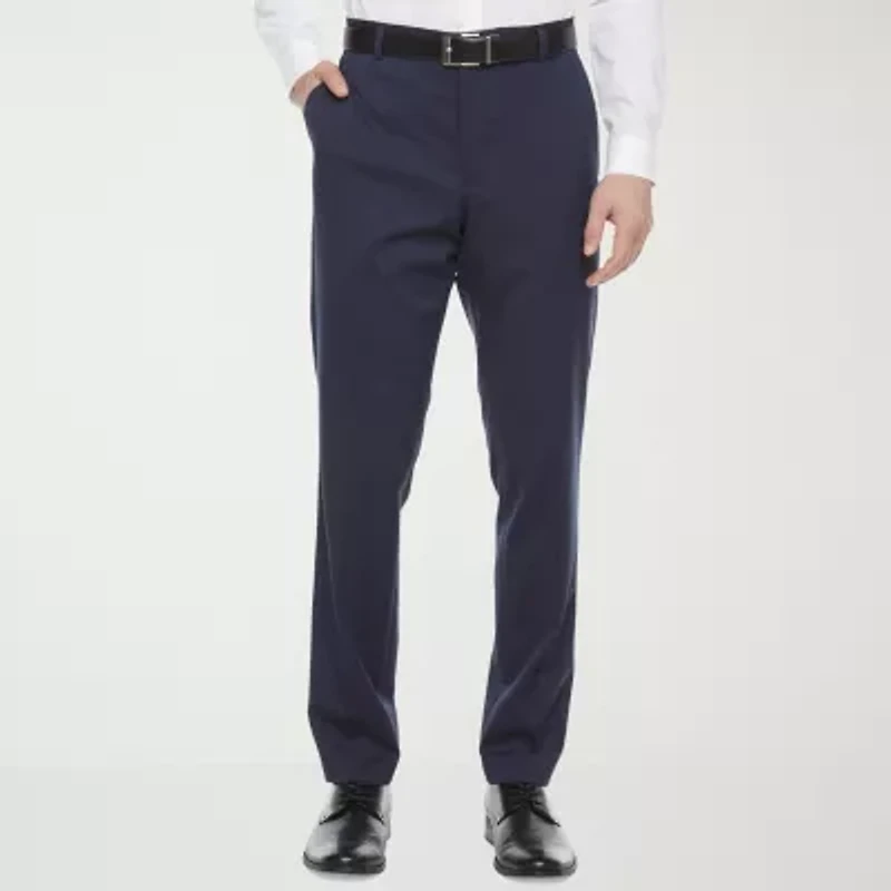 J. Ferrar Ultra Comfort Mens Stretch Fabric Super Slim Fit Flat Front Suit Pant