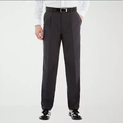 Stafford® Travel Sharkskin Pleated Dress Pants - Classic