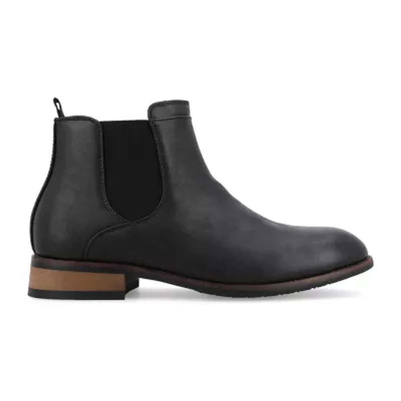 Vance Co Mens Landon Stacked Heel Chelsea Boots