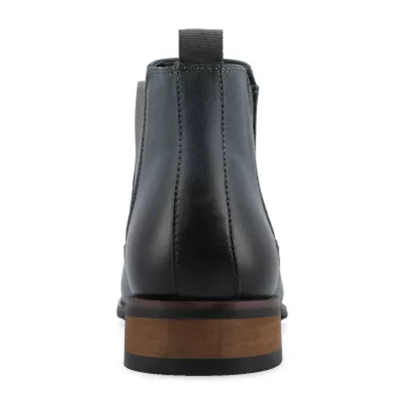 Vance Co Mens Landon Stacked Heel Chelsea Boots