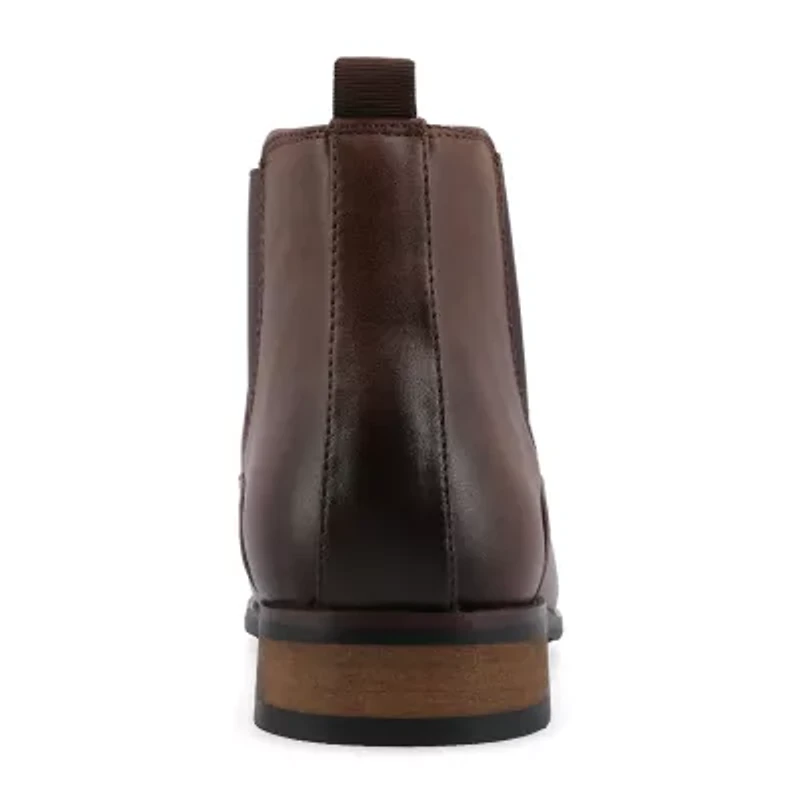 Vance Co Mens Landon Stacked Heel Chelsea Boots