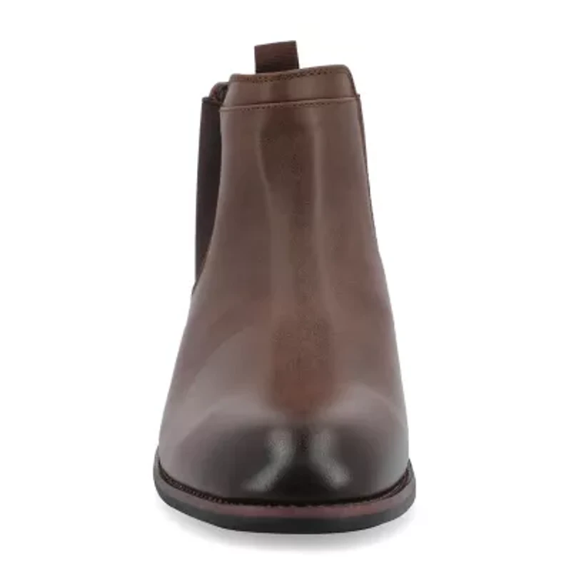 Vance Co Mens Landon Stacked Heel Chelsea Boots