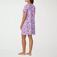 Cuddl Duds Womens V Neck Short Sleeve Nightshirt