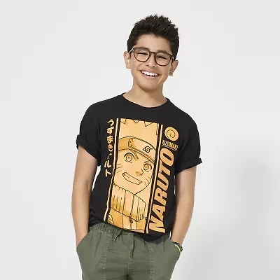Little & Big Kid Boys Crew Neck Short Sleeve Regular Fit Naruto Graphic T-Shirt