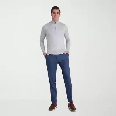 Haggar JMH Mens Comfort Waistband Straight Fit Dress Flat Front Pant