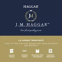 Haggar JMH Mens Comfort Waistband Straight Fit Dress Flat Front Pant