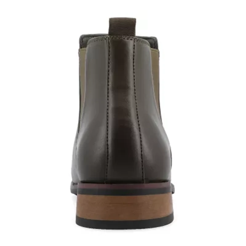 Vance Co Mens Landon Stacked Heel Chelsea Boots