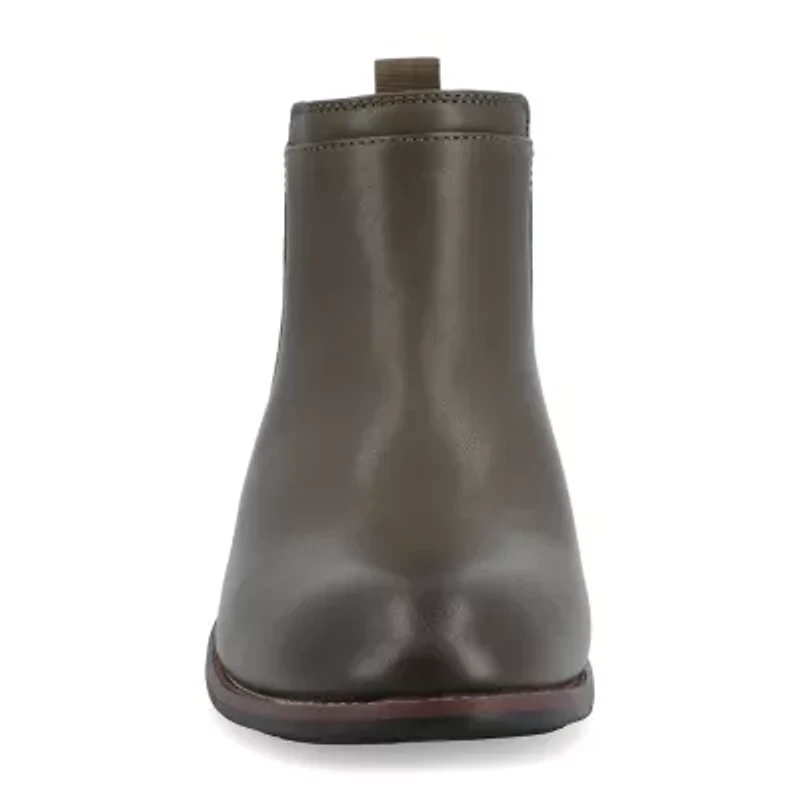 Vance Co Mens Landon Stacked Heel Chelsea Boots