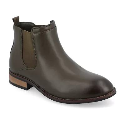Vance Co Mens Landon Stacked Heel Chelsea Boots