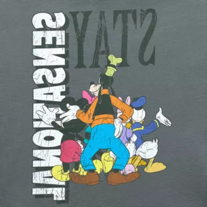 Oversized Tee Womens Crew Neck Short Sleeve Oversized Mickey and Friends Juniors Graphic T-Shirt