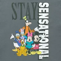 Oversized Tee Womens Crew Neck Short Sleeve Oversized Mickey and Friends Juniors Graphic T-Shirt