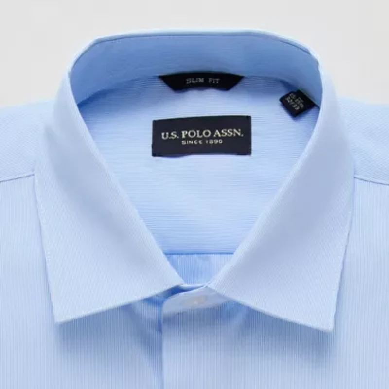 U.S. Polo Assn. Mens Slim Fit Stretch Fabric Long Sleeve Dress Shirt