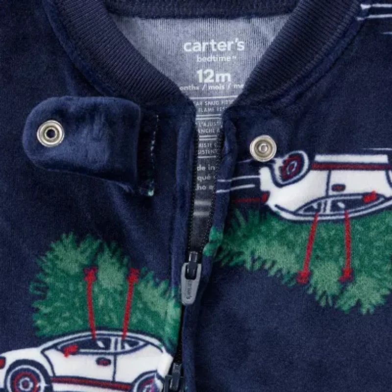 Carter's Baby Boys Footed Round Neck Long Sleeve One Piece Pajama