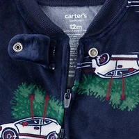 Carter's Baby Boys Footed Round Neck Long Sleeve One Piece Pajama