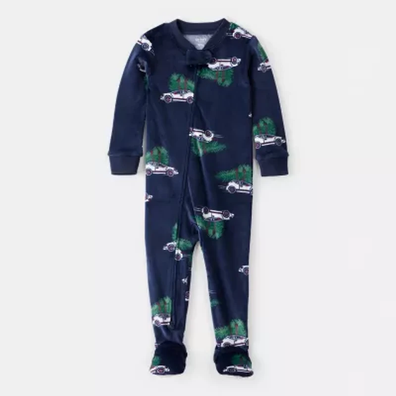 Carter's Baby Boys Footed Round Neck Long Sleeve One Piece Pajama