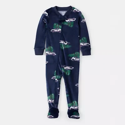 Carter's Baby Boys Footed Round Neck Long Sleeve One Piece Pajama