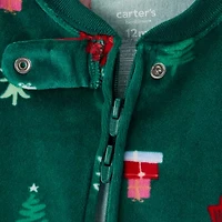 Carter's Baby Unisex Footed Round Neck Long Sleeve One Piece Pajama