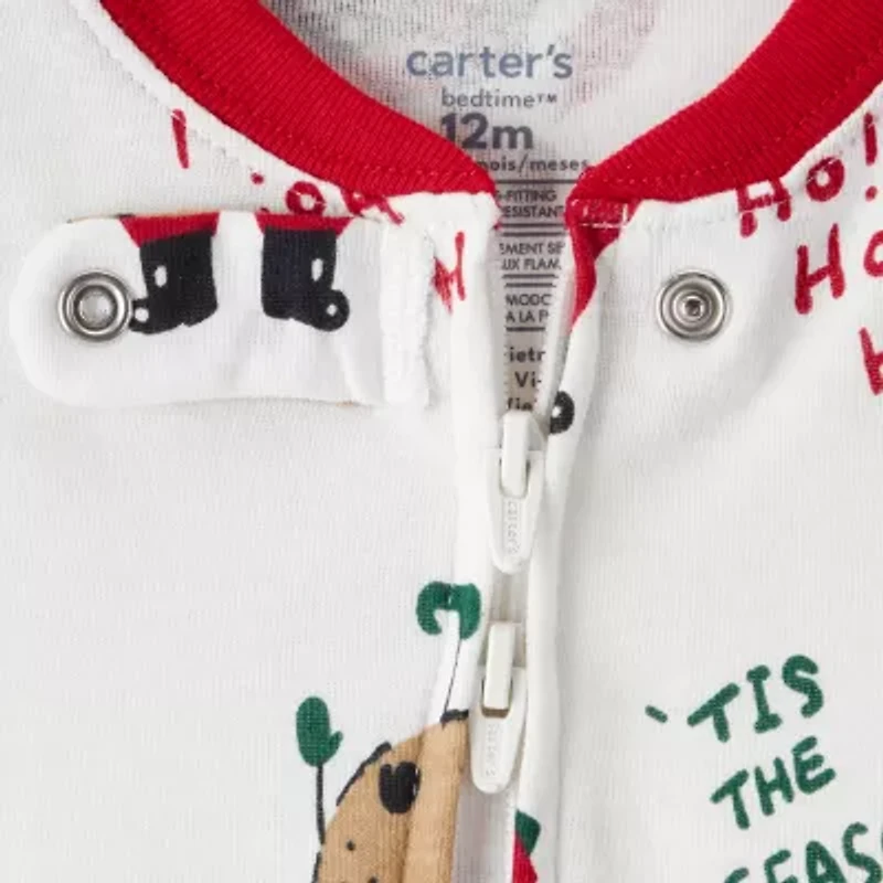 Carter's Family Matching Santa Baby Unisex Rib Round Neck Long Sleeve One Piece Pajama