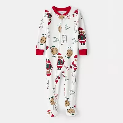 Carter's Family Matching Santa Baby Unisex Rib Round Neck Long Sleeve One Piece Pajama