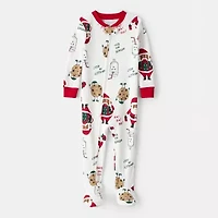 Carter's Family Matching Santa Baby Unisex Rib Round Neck Long Sleeve One Piece Pajama