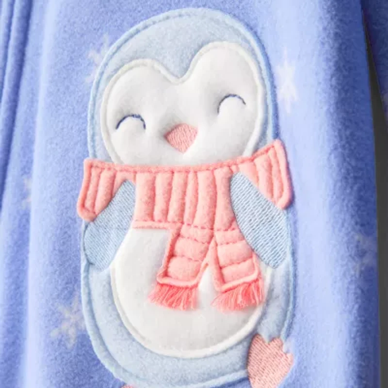 Carter's Baby Girls Footed Fleece Round Neck Long Sleeve One Piece Pajama