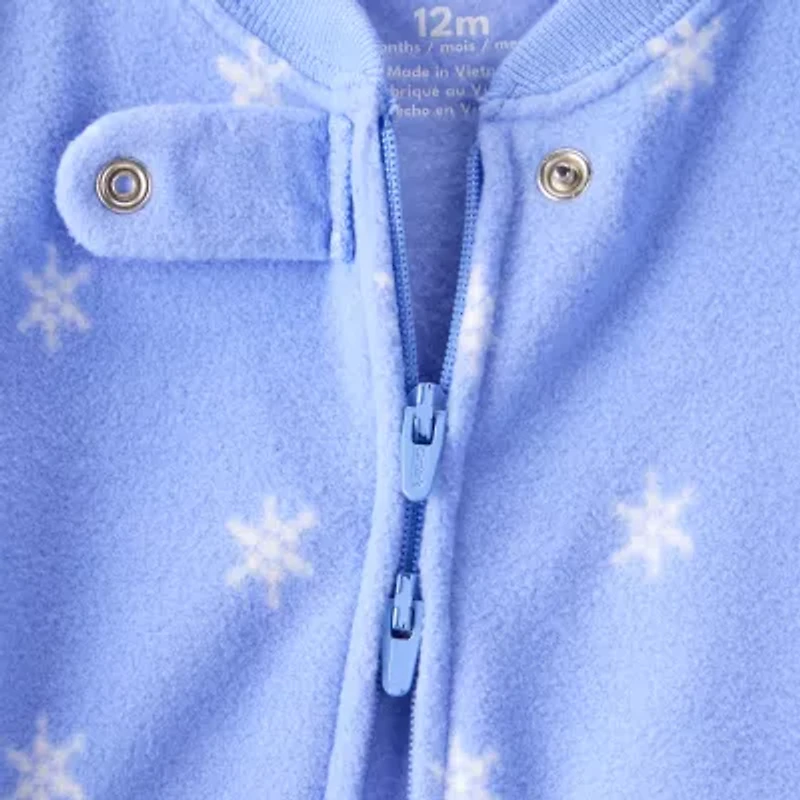 Carter's Baby Girls Footed Fleece Round Neck Long Sleeve One Piece Pajama