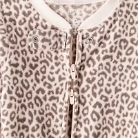 Carter's Baby Girls Fleece Round Neck Long Sleeve Footed Pajamas