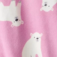 Carter's Baby Girls Fleece Round Neck Long Sleeve Footed Pajamas