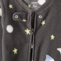Carter's Baby Boys Footed Fleece Round Neck Long Sleeve One Piece Pajama