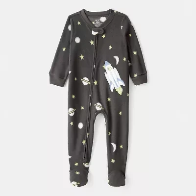 Carter's Baby Boys Footed Fleece Round Neck Long Sleeve One Piece Pajama