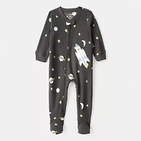 Carter's Baby Boys Footed Fleece Round Neck Long Sleeve One Piece Pajama