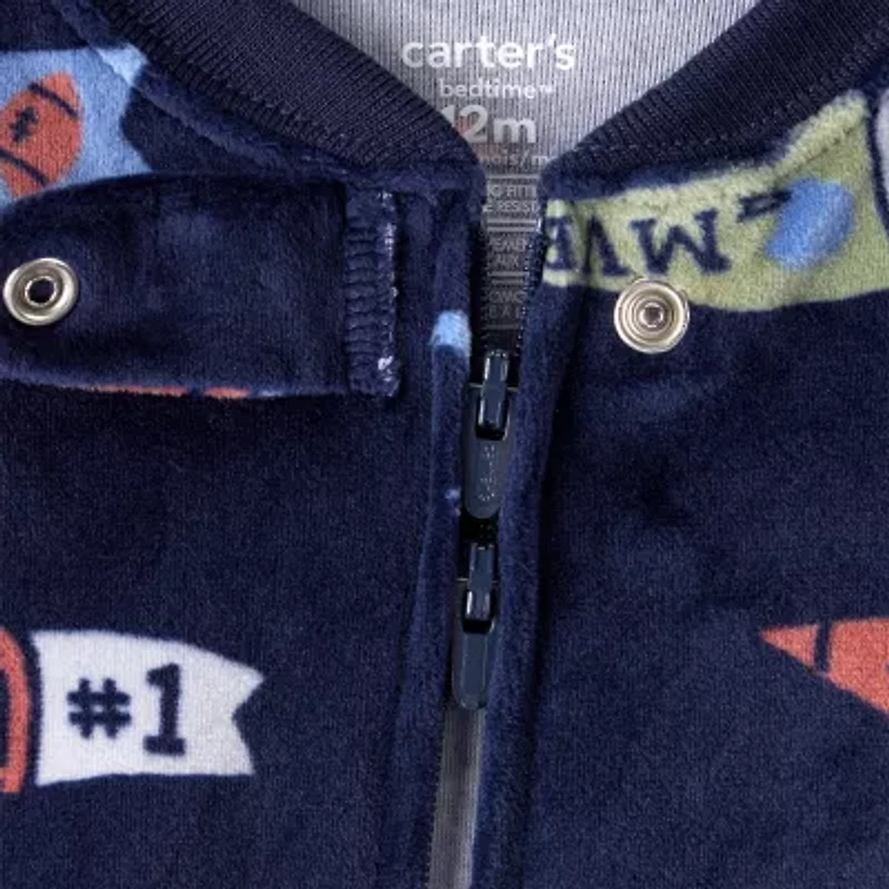 Carter's Baby Boys Footed Fleece Round Neck Long Sleeve Footed Pajamas