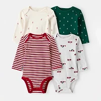Carter's Boys Round Neck Long Sleeve Rib Bodysuit