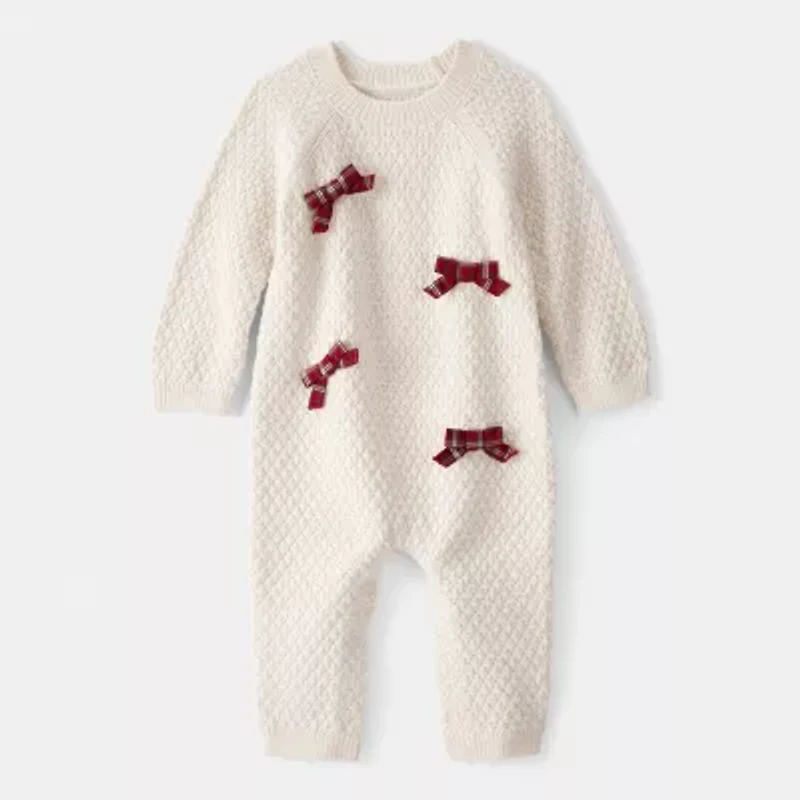 Carter's Girls Round Neck Long Sleeve Jumpsuit