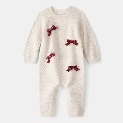 Carter's Girls Round Neck Long Sleeve Jumpsuit