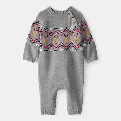 Carter's Boys Round Neck Long Sleeve Jumpsuit