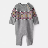 Carter's Boys Round Neck Long Sleeve Jumpsuit