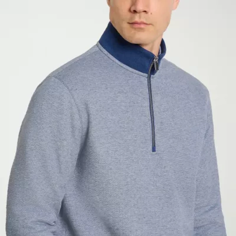 Van Heusen Essential Mens Long Sleeve Quarter-Zip Pullover Sweater