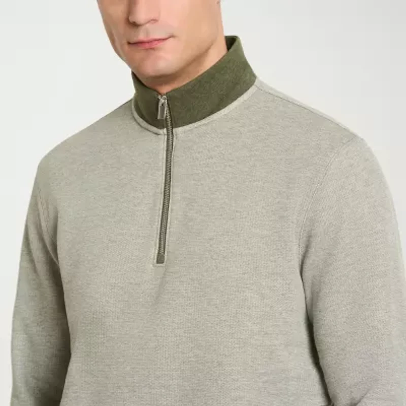 Van Heusen Essential Mens Long Sleeve Quarter-Zip Pullover Sweater