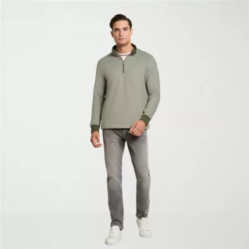 Van Heusen Essential Mens Long Sleeve Quarter-Zip Pullover Sweater
